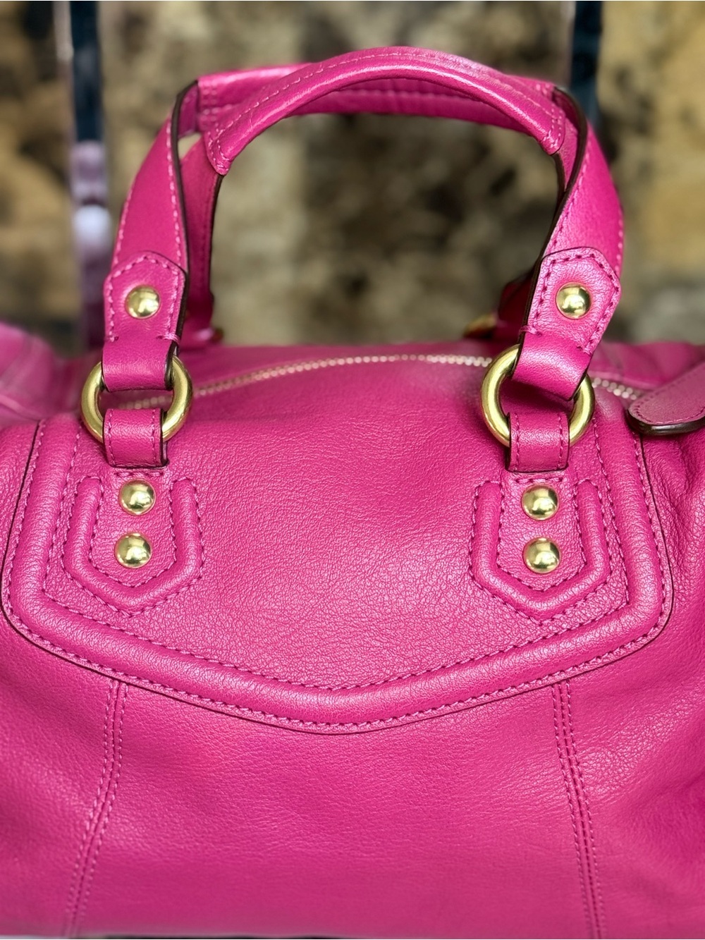 RARE & VINTAGE (2000s) Coach Ashley Leather Satchel in Raspberry - Picture 13 of 14